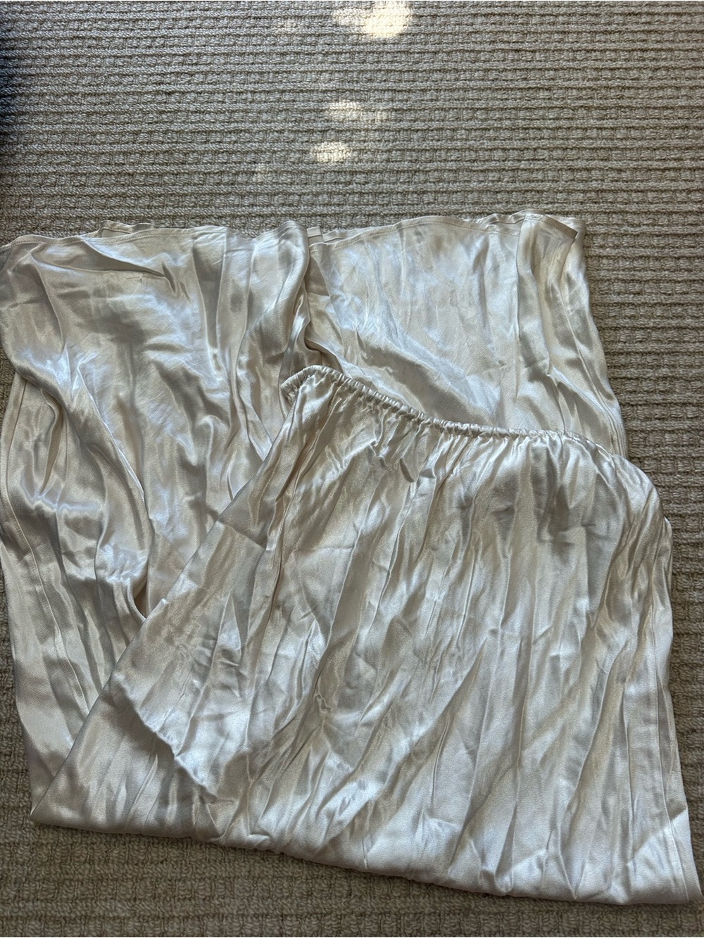 Dissh Cream Drawstring Satin Maxi Skirt Sz 8 - Picture 5 of 5